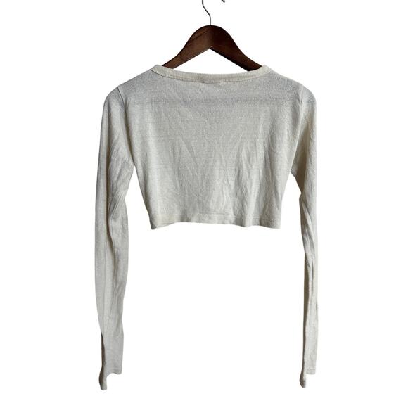 Ozma of California Rae Cardigan Raw Silk Noil Long Sleeve Cream Womans XS - Picture 2 of 7